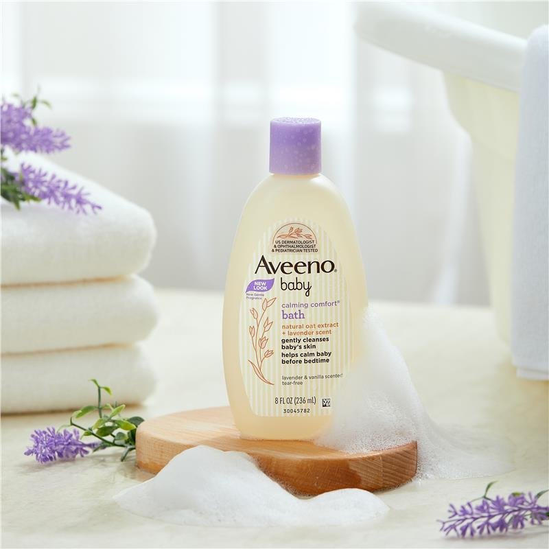 Aveeno Baby Calming Comfort Bath & Wash with Relaxing Lavender & Vanilla Scents & Natural Oat Extract 532ml - Image 5