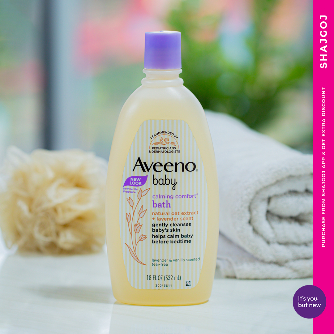 Aveeno Baby Calming Comfort Bath & Wash with Relaxing Lavender & Vanilla Scents & Natural Oat Extract 532ml