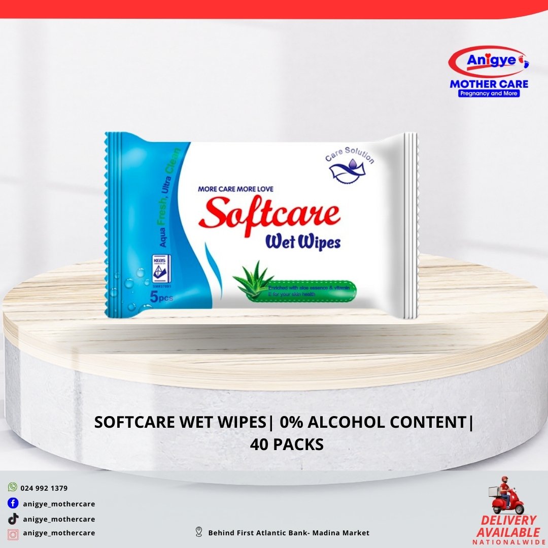 Softcare Baby Wipes 80pcs - Alcohol-Free, Gentle on Baby’s Skin