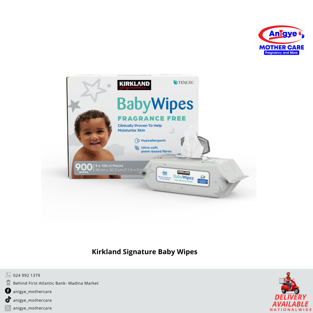 Kirkland Signature Baby Wipes, Fragrance-Free, 100pcs - Gentle, Alcohol-Free Wipes for Sensitive Baby Skin
