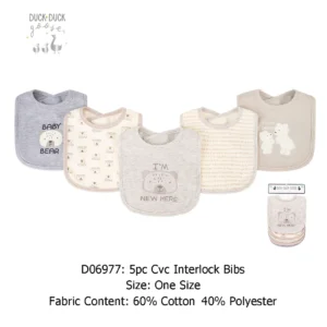 Duck Duck Goose (5 Pack Bibs 0-9months) 5pcs set
