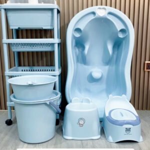 bath set with standing and bottle organizer