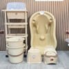 bath set with standing and bottle organizer