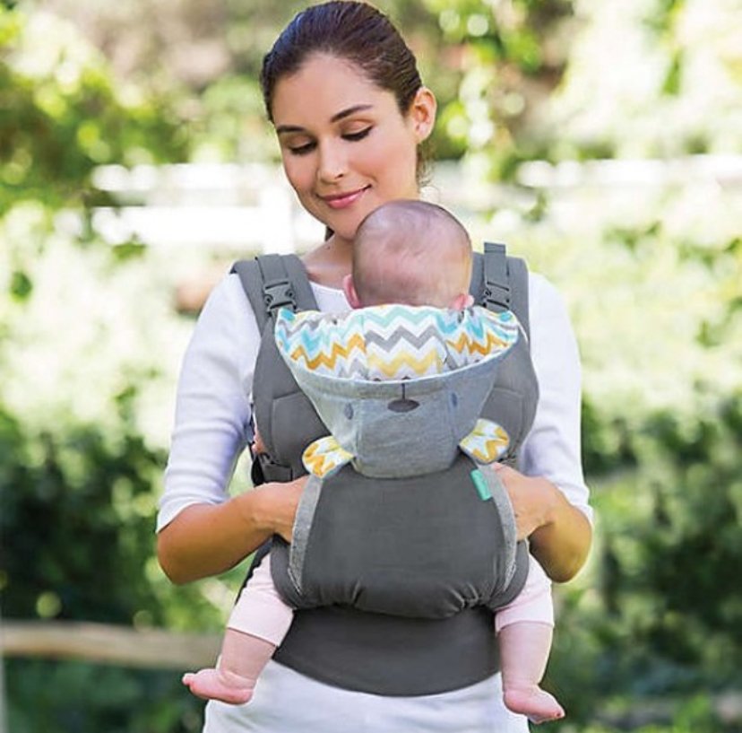 Infantino Cuddle Up Ergonomic Hoodie Carrier for Babies - Cozy and adjustable baby carrier with a built-in hoodie for extra warmth and support.V
