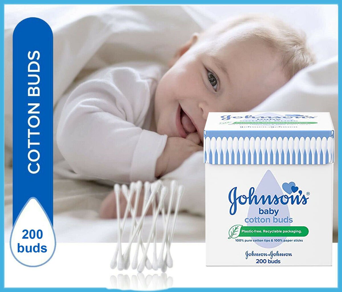 Johnson's Baby Cotton Bubs, 200 Bubs