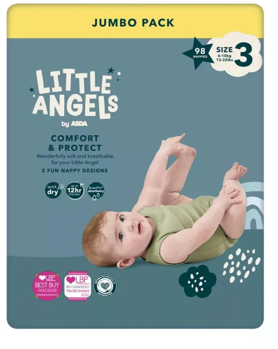 Little Angels Jumbo Pack Comfort & Protect (Size 3, 98 Nappies)