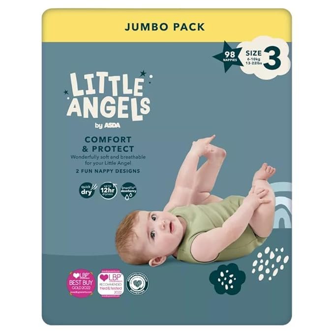 Little Angels Jumbo Pack Comfort & Protect (Size 3, 98 Nappies)