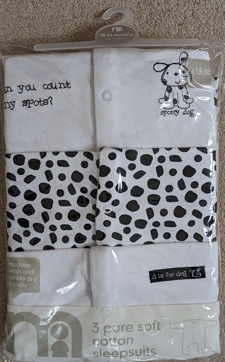 M 3 Pure Soft Cotton Sleepsuit (3-6months)