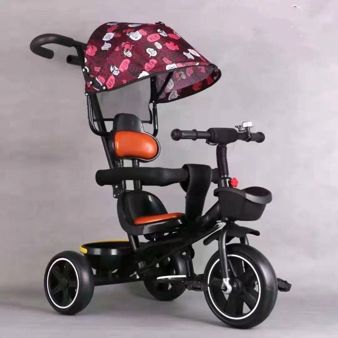 Sariny Kids Tricycle Baby Stroller Ride Toy 360 Degree Rotation with Safety Belt Brake System for Kids Toddlers 8 Months to 6 Years Old Lightweight Storage Basket Kids Bike Hiking Gift Christmas - Image 2