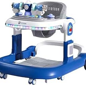 Baby Walker with Removable Music Tray & Adjustable Height & Playing Toys