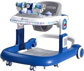 Baby Walker with Removable Music Tray & Adjustable Height & Playing Toys