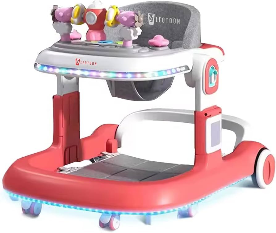 Baby Walker with Removable Music Tray & Adjustable Height & Playing Toys - Image 3