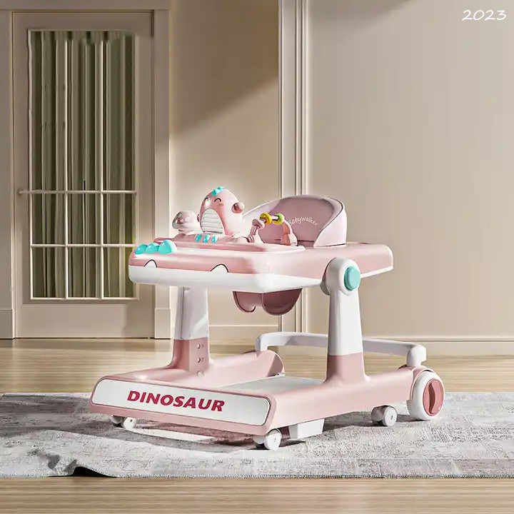 4-in-1 Multifunctional Baby Walker with Music Tray, Feeding Tray, and Removable Footrest for Boys and Girls 7-18 Months - Image 2