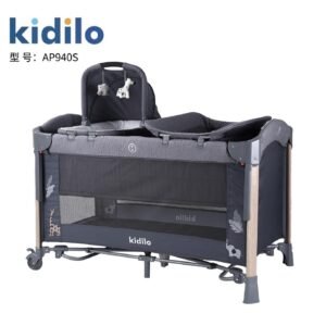 Kidilo Baby Foldable Travel Cot/Playpen with Cradle & Changing Table  AP940S