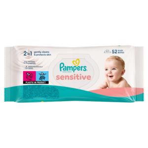 Pampers Sensitive Baby Wipes, 1 Pack of 52 Wipes