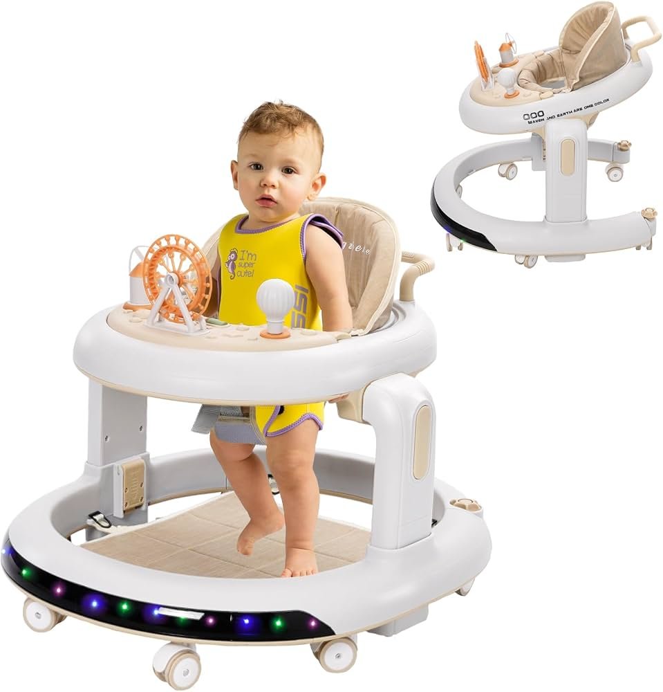 White & Beige KZL Baby Activity Walker - Image 2