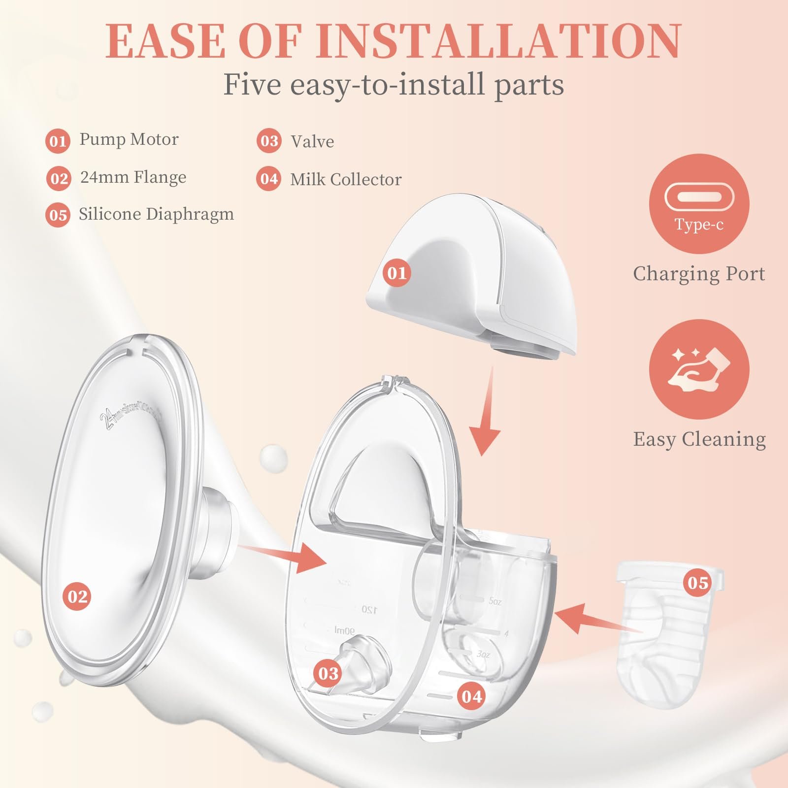 2 PCS WEARABLE BREAST PUMP S32 - Image 2