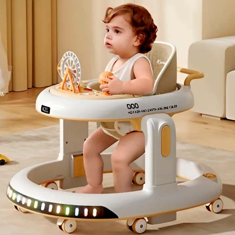 White & Beige KZL Baby Activity Walker - Image 3