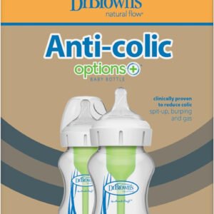 Dr. Brown's Natural Flow Options+ Anti-Colic Wide-Neck Baby Bottles