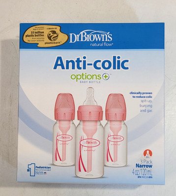 Dr. Brown's Natural Flow Anti-Colic Options+ Narrow Baby Bottle 4oz / 120ml