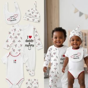 Multi-Piece "I Love Daddy & Mammy" Layette Set