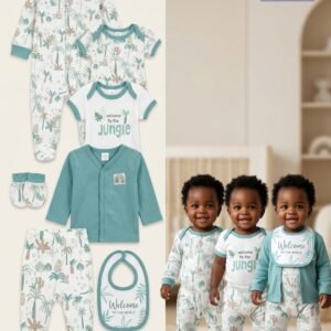 Multi-Piece "Welcome to the Jungle" Layette Set