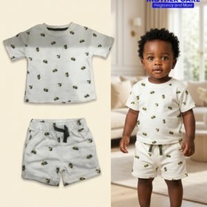 Cute Koala 4-Piece Lemon & Olive Stripe Mix & Match Set