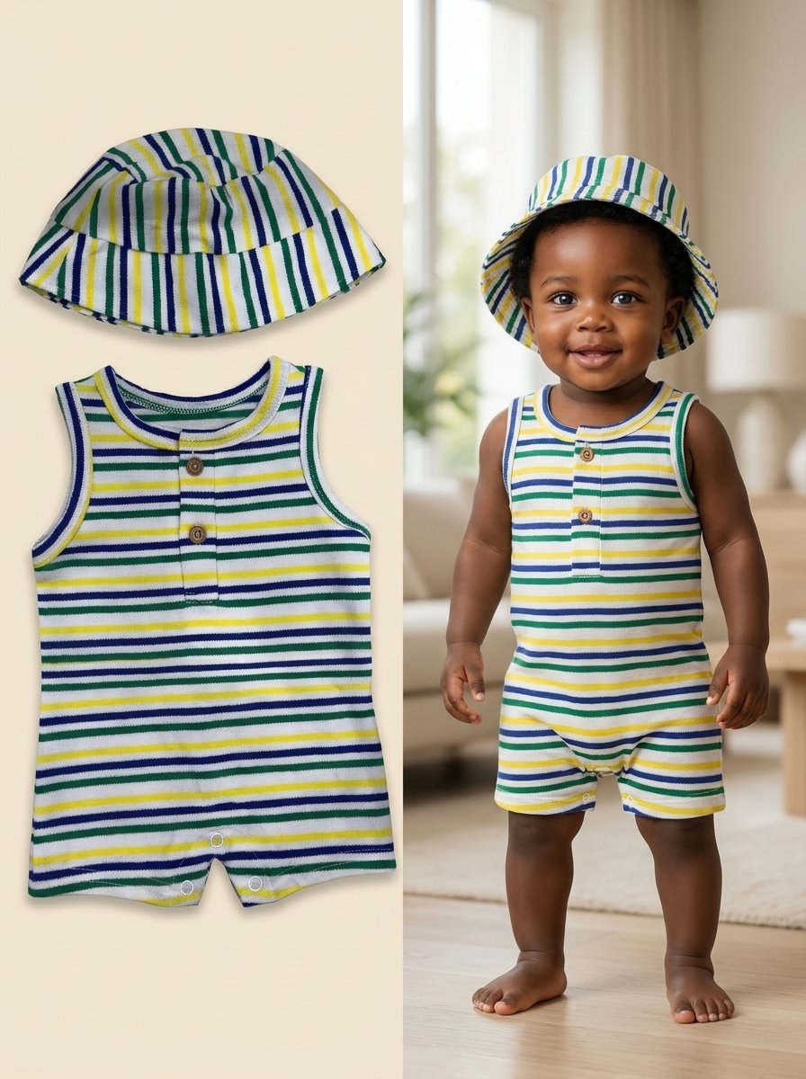 Cute Koala 3-Piece "Dino Party" Romper & Hat Set