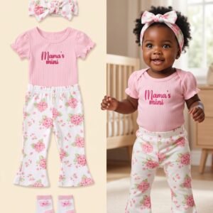 4-Piece "Mama's Mini" Floral Flare Set