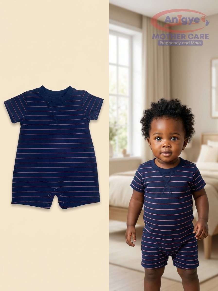 Cute Koala 2-Pack Safari & Stripes Short-Sleeve Romper Set - Image 2