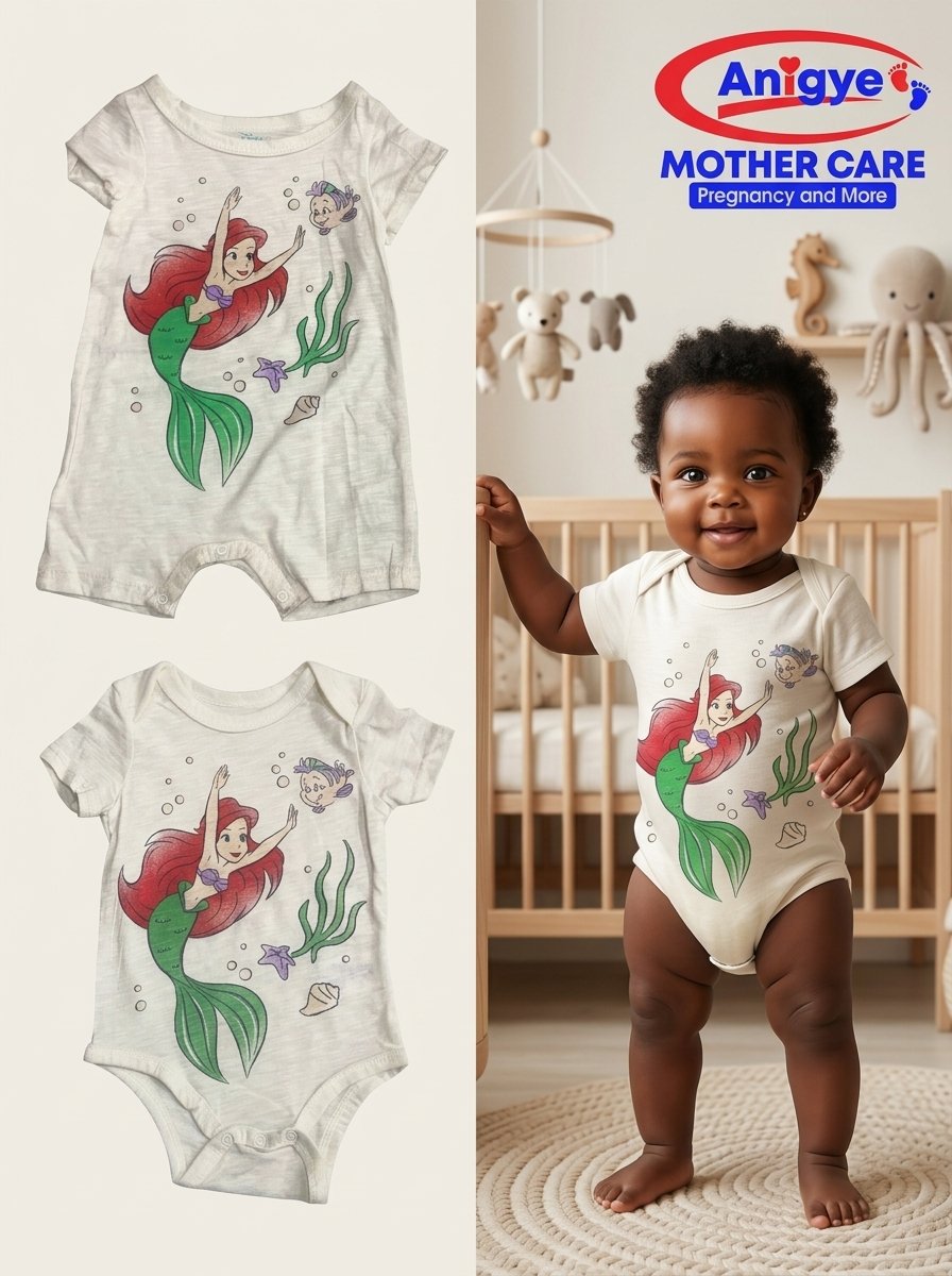 Little Mermaid Short-Sleeve Bodysuit & Romper Set