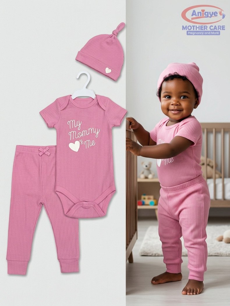 Sunnozy 5-Piece "Mommy & Daddy Loves Me" Ribbed Layette Set - Image 2