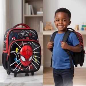 Spiderman Themed Kids Trolley School Bag 12 Inch